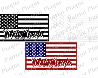 We the People svg file decal stickers. Vector clipart for use with Silhouette Cameo, Cricut, DIE cut rdy. CNC .DXF File