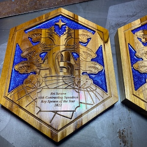 Epoxy filled awards Plaque for squadron, group or wing - PCS gift or going away