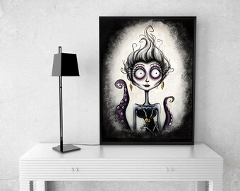 5 Tim Burton Characters Ursula Ariel Beetlejuice Red Etsy