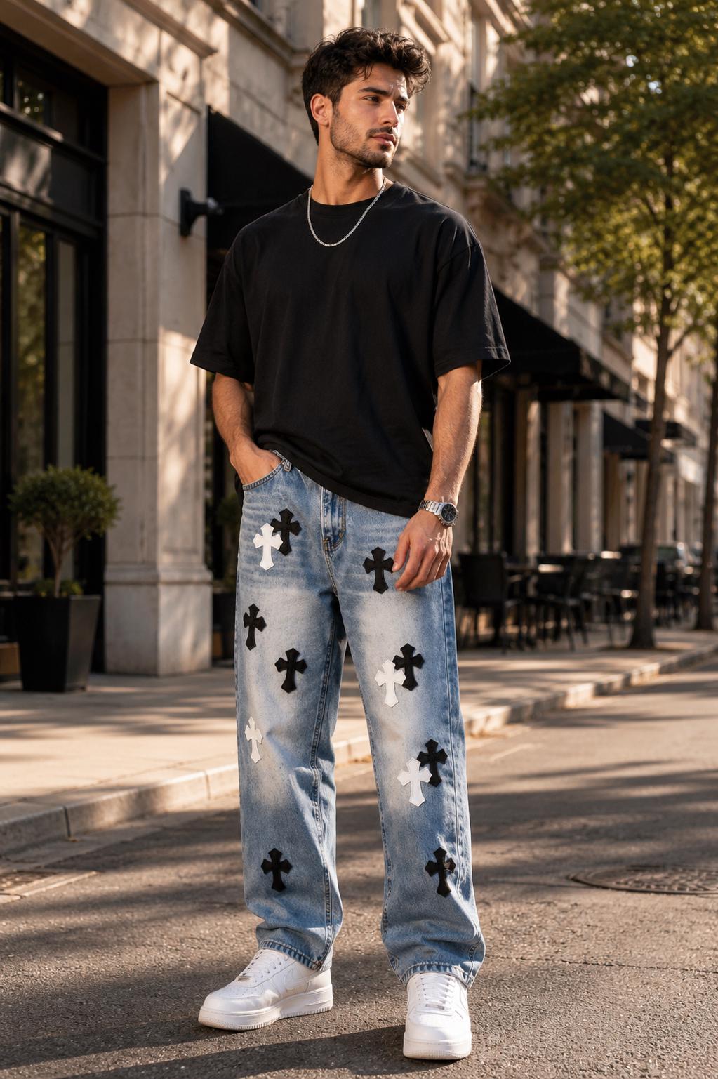 Y2k Cross Jeans - Etsy