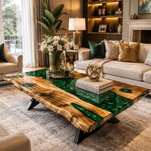 Epoxy Wood Dining Table – Handmade Luxury River Table Custom Epoxy Wood Dining Table – Solid Wood & Resin Furniture