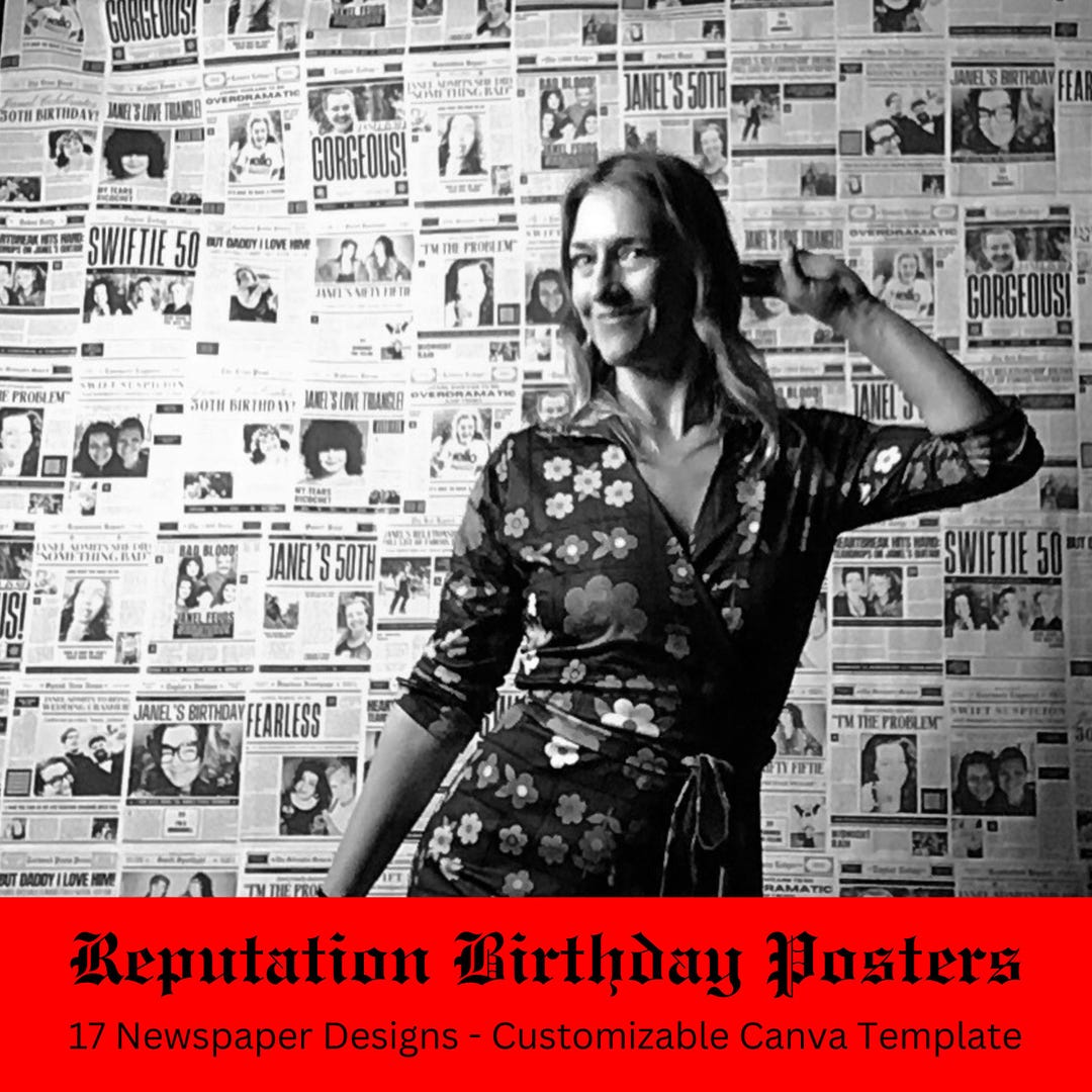 Reputation Nespaper Reputation Birthday DIY Newspaper Backdrop - Taylor Party | Add Photos ...