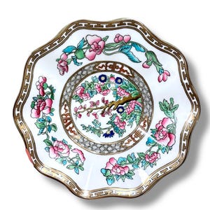 Coalport England Vintage Indian Tree Chinoiserie Bone China Trinket Pin Tip Dish