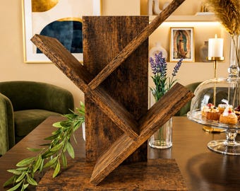 Tree Bookshelf – Modern Freestanding Bookcase, Rustic Wood Design