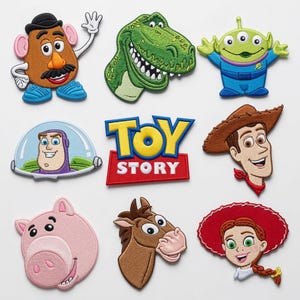 Toppe Disney da cucire o termoadesive ispirate a Toy Story, Jessie, Woody, Buss Lightyear, toppe ricamate Disney Toy Story