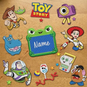 Toy Story Custom Name Embroidered Patch, Disney Woody Jessie Iron Patch, Kids Personalized Velcro Patch, Backpack Jacket Shirt Patch