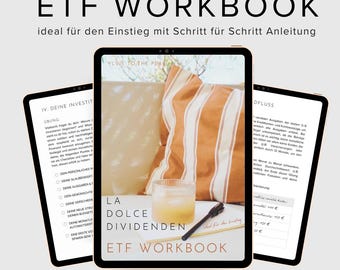 ETF Workbook für Anfänger | Digitales Finanz Journal | Geld organisieren und anlegen | Finanzplaner PDF Guide | Sparplan ETF