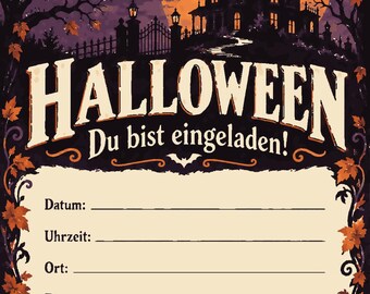 Convites de Halloween para imprimir – 3 modelos com fantasmas, abóboras e uma casa assombrada