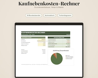 Planejador de refeições semanal e lista de compras | Modelo de planejamento de cardápio (alemão) | Plano de refeições com cálculo automático de custos para preencher.