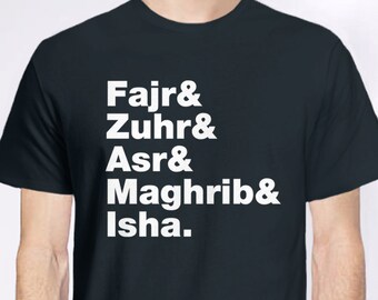 Muslim Prayers Helvetica shirt, Name List Shirt, Islam Shirt, Ramadan Shirt