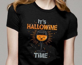 Halloween Hallowine T-Shirt | Halloween shirt | Funny T-Shirt | Mens Womens Sizes | Wine Shirt | Cute Kawaii Clothing | Trick or Treat