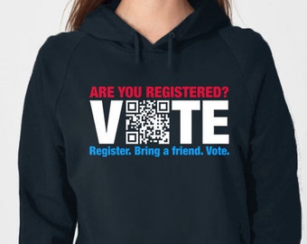 Vote shirt, Vote QR Code hoodie, election hoodie, register to vote sweatshirt, USA America shirt, Patriotic shirt, American hoodie, Vote tee