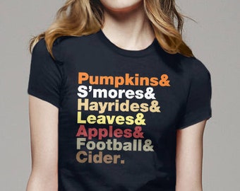 Helvetica list shirt, Fall shirt, Pumpkin Shirt