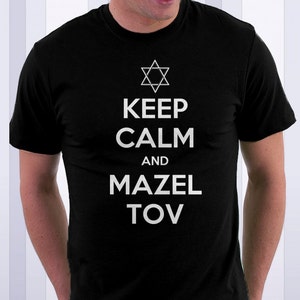 Keep Calm and Mazel Tov Hanukkah Holiday Shirt | Jewish Holiday Clothing | Funny T-shirt | Sizes for Men Women and Kids | Makes a Great Gift