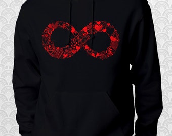 Valentine shirt, Valentine's Day gift, Valentine hoodie sweatshirt, Infinity hearts shirt, couples shirts, gift for her, gift for him, love