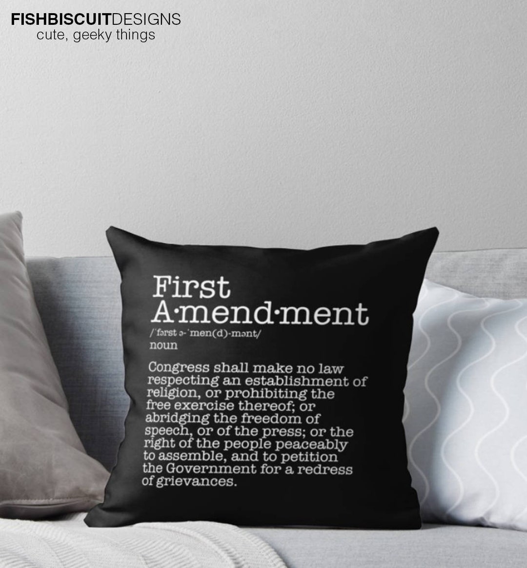 Definition Pillow Cover, First Amendment Pillow Cover, Constitution