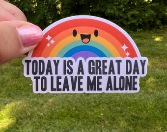 Leave Me Alone Rainbow Sticker