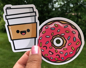 Coffee and Donut Stickers Two Pack