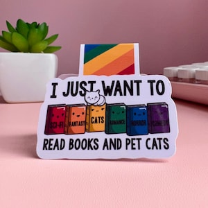 Read Books and Pet Cats Magnetic Bookmark