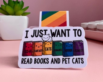 Read Books and Pet Cats Magnetic Bookmark