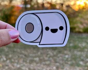 Cute Funny Toilet Paper Sticker