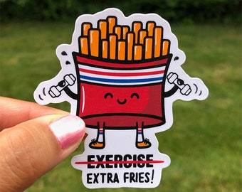 Extra Fries Exercise Sticker