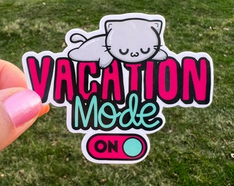 Vacation Mode Cat Sticker