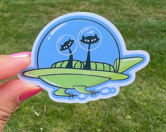 UFO Space Cat Sticker