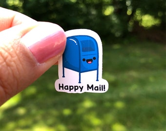 Kawaii Mailbox Mini Happy Mail Stickers | 48 1-Inch Stickers Per Pack