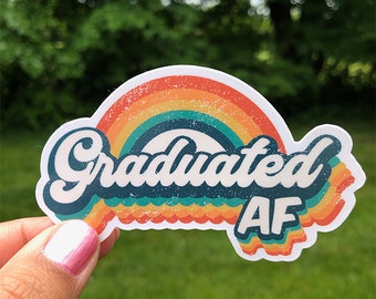 Graduate AF Sticker Graduation Gift