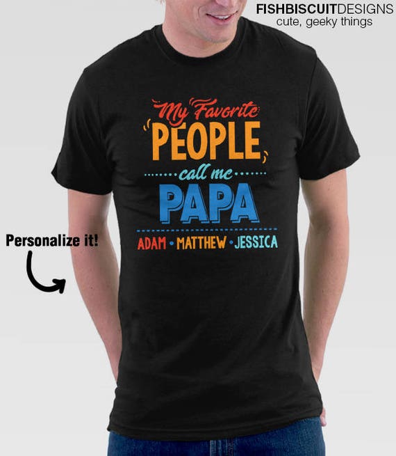 Papa T-Shirt Personalized Papa Gift Custom Shirt for Papa | Etsy