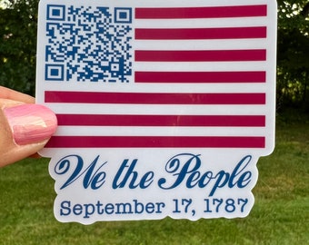 QR Code United States Constitution Sticker