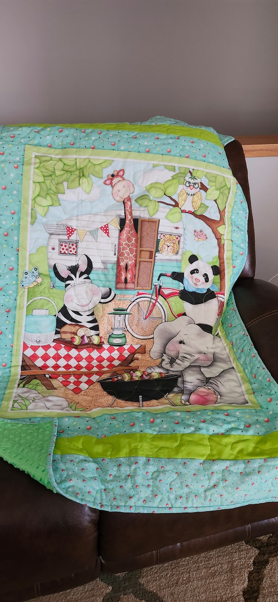Baby Quilt- Homemade- Adorable Baby Quilt One of a Kind- Perfect