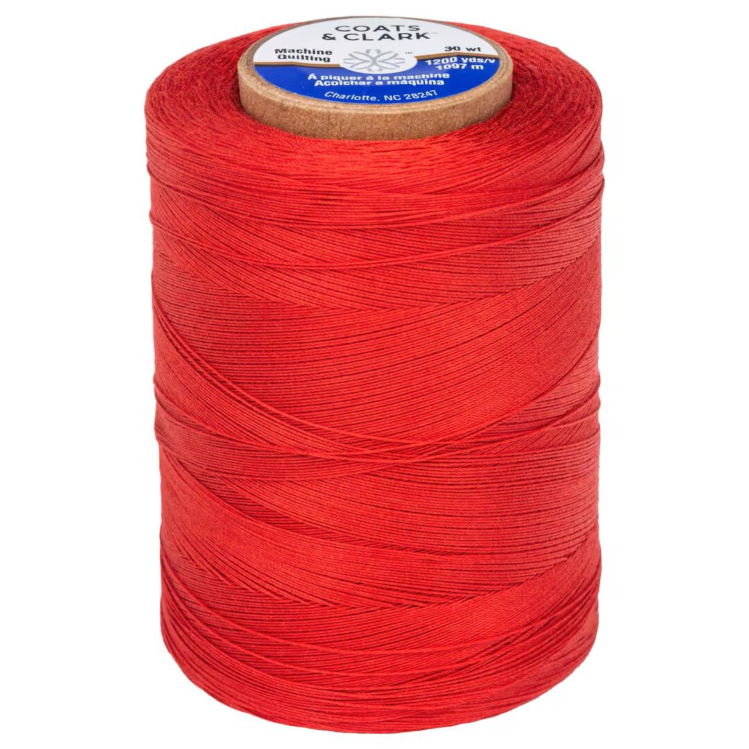 Red Cotton Thread-coats and Clark Red Machine Quilting Thread 1200 ...
