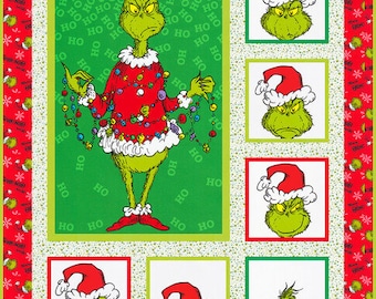 FREE pattern with this Quilt Kit The Christmas Mischief. How the Grinch Stole Christmas by Robert Kaufman.