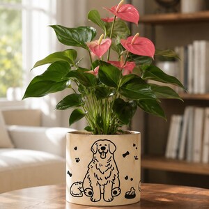 Ceramic Dog Planter, Modern Minimalist Succulent Pot, 4.8 Inch Indoor Flower Home Decor