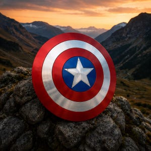 Handmade Steel Superhero Shield | Pure Steel, Leather Straps, Cosplay Prop