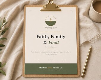 Faith Family Food Home Organiser, Christian Planner, Bible Tracker (A4 PDF Download)