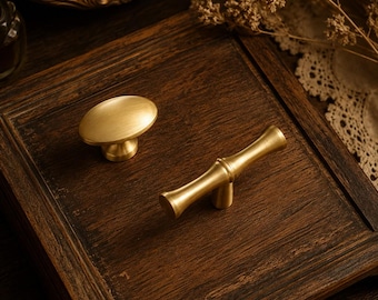 Poignée de meuble en bambou, poignée de tiroir en laiton, quincaillerie de meuble vintage, poignée de meuble moderne, bouton en bronze antique, poignées de meubles de cuisine