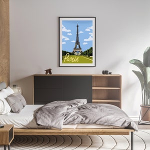 Impression d'oeuvres d'art de voyage à Paris, France | Cadeau d'anniversaire/pour lui/elle/petit ami/petite amie/papa/maman/meilleur ami | Affiche vintage de carte