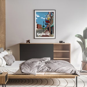 Nashville, Tennessee Travel Artwork Print | Birthday/Anniversary Gift for Him/Her/Boyfriend/Girlfriend/Dad/Best Friend | Vintage Poster Art