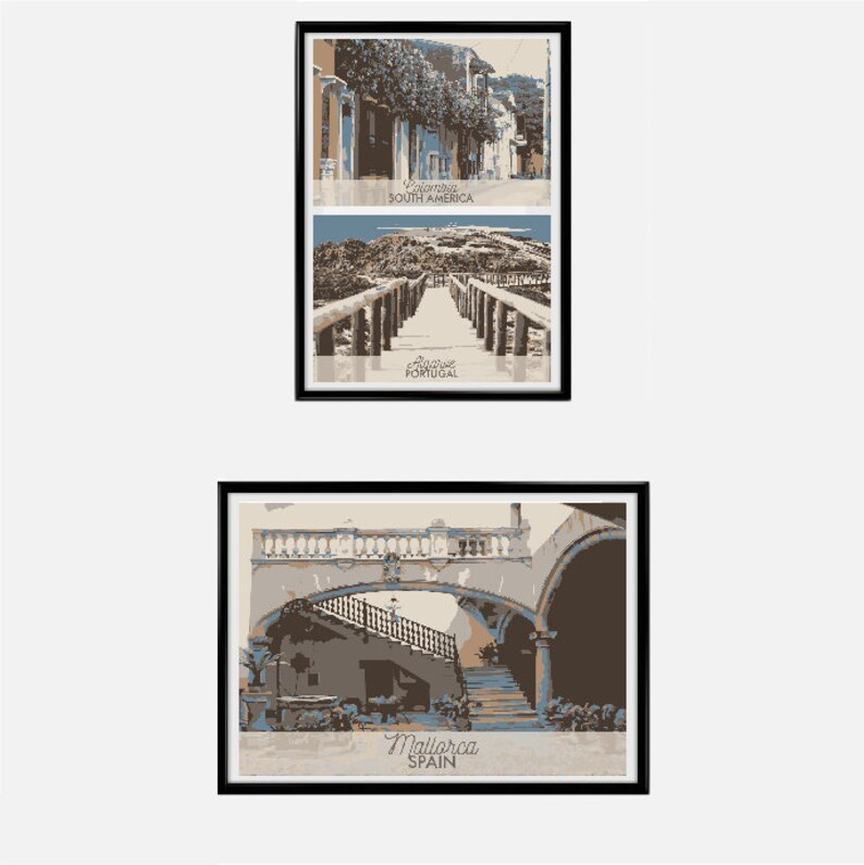 Artwork Gift for Him Her Boyfriend Homemade Unique Vintage Mallorca Wall Art Map Office Spain Neutral Retro Travel Print