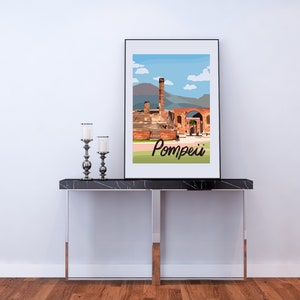 Pompeji, Italien Reise-Kunstdruck | Geschenk zum Geburtstag/Jahrestag für Ihn/Sie/Freund/Freundin/Vater/Mutter/Beste Freundin | Vintage-Karte-Plakat-Kunst