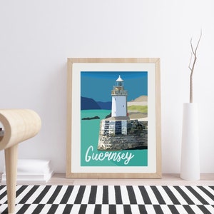 Guernsey Reise Kunstdruck | Geschenk zum Geburtstag für Sie/Ihn/Freund/Freundin/Vater/Mama/Bester Freund | Vintage Map Set Poster Art