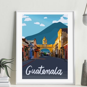 Guatemala, Central America Travel Artwork Print | Birthday Gift for Him/Her/Boyfriend/Girlfriend/Dad/Mum/Best Friend | Vintage Poster Art