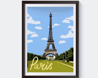 Paris, France Travel Artwork Print | Birthday/Anniversary Gift for Him/Her/Boyfriend/Girlfriend/Dad/Mum/Best Friend | Vintage Map Poster Art