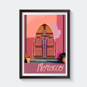 Morocco, North Africa Travel Artwork Print | Birthday Gift for Him/Her/Boyfriend/Girlfriend/Dad/Mum/Best Friend | Vintage Map Poster Set Art