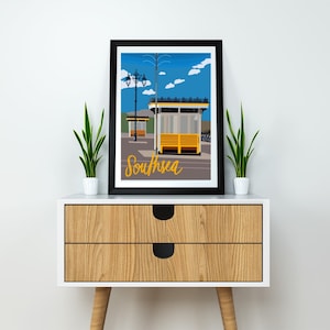 Impresión de obra de arte de viaje de Southsea Seafront, Portsmouth / Regalo de cumpleaños para él/ella/novio/novia/papá/mamá/mejor amigo / Póster vintage