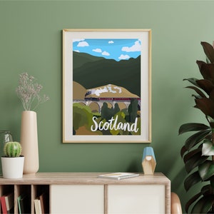 Schottland, Großbritannien Reise-Kunstdruck | Geburtstags-/Jahrestagsgeschenk für Sie/Ihn/Freund/Freundin/Vater/Mutter/Beste Freundin | Vintage-Karte-Plakat-Kunst