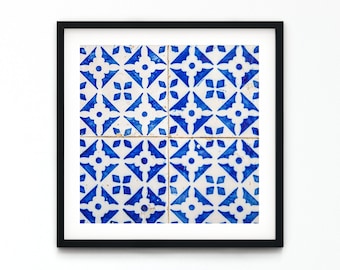 Lisbon print, Azulejos, Talavera Tile, Portugal Photography,Tile Pattern fine art, Photo Print wall art home, Blue and white